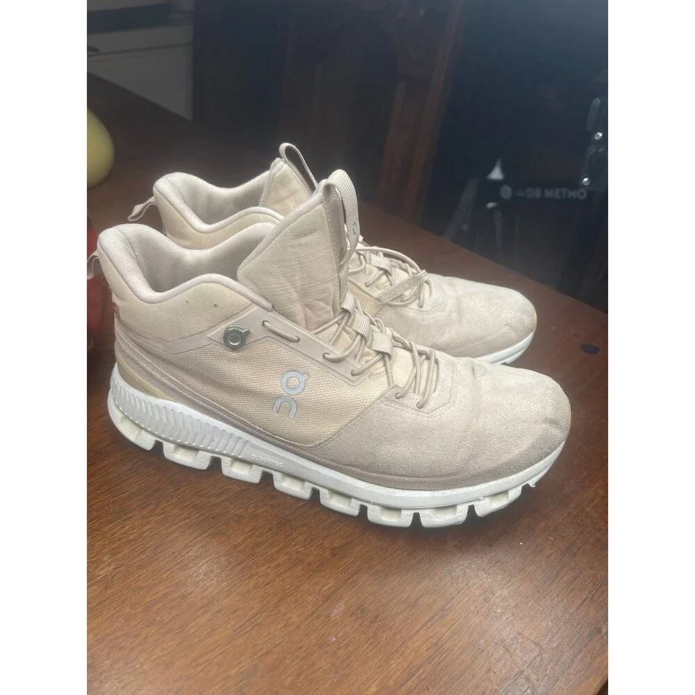 On Cloud Hi Speedboard Sneaker Tan Brownish Tint Women’s Size 9.5M Swiss Comfort